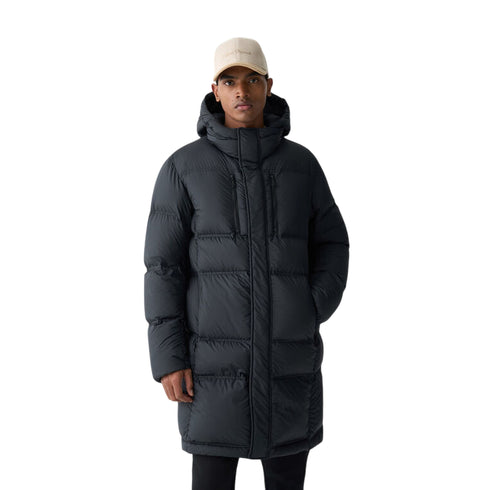 Piumino Uomo lungo, con chiusura frontale nascosta e taschine sul petto